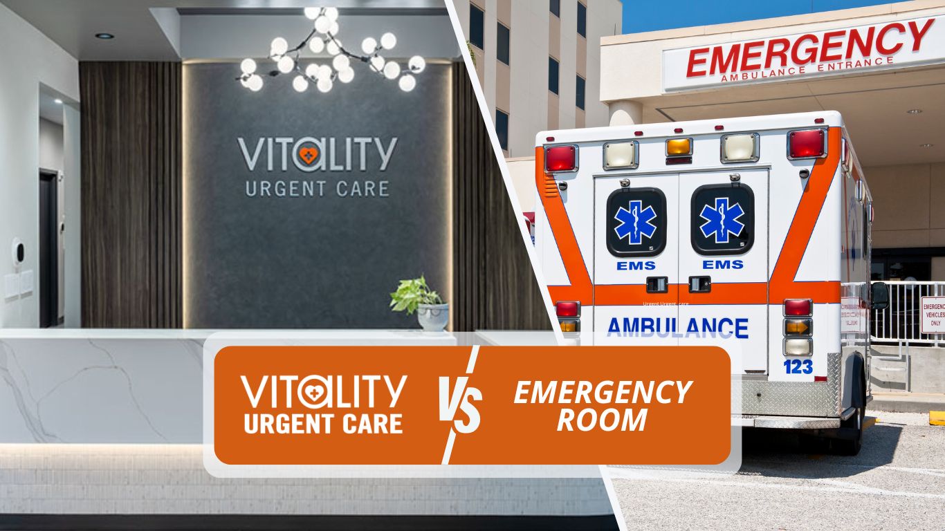 Comparison of services offered at Urgent Care Buffalo Grove versus the Emergency Room, highlighting differences in conditions treated, cost, wait times, and accessibility for non-life-threatening medical issues